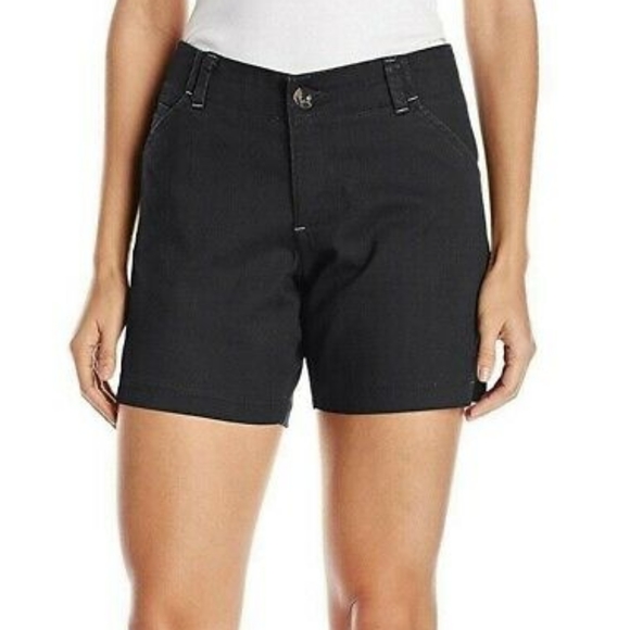 Lee Pants - Women's Lee Midrise Fit Essential Chino Shorts Cotton Stretch Black, 8